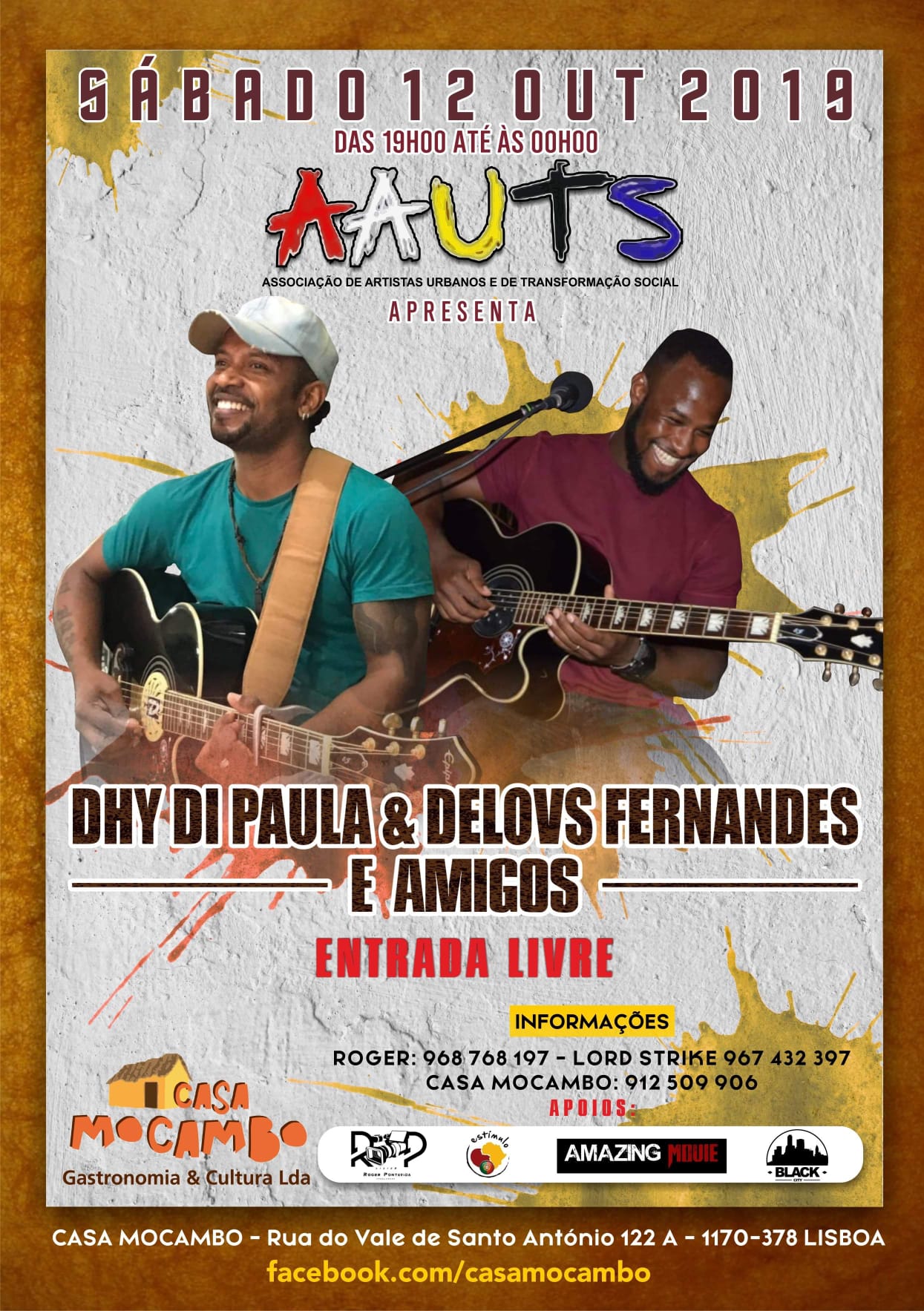 Sábado a AAUTS apresenta Dhy di Paula e Delovs Fernandes